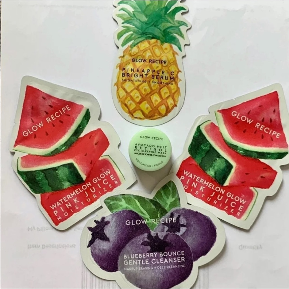 Glow Recipe avocado eye mask & skincare samples